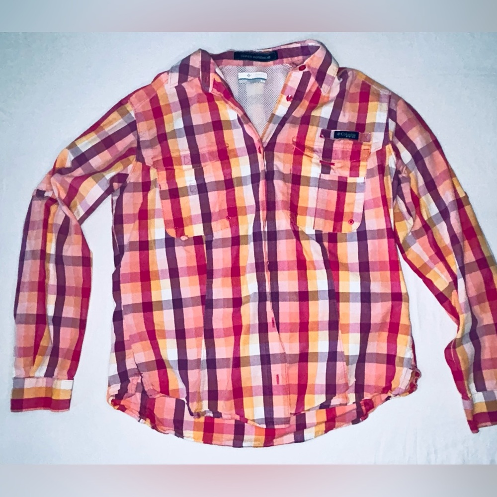 Columbia Women’s Pink Flannel Shirt - Medium -‎ Lightweight